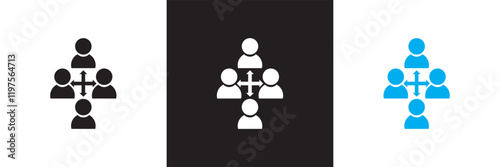 Connect people  icon representing connectivity and unity. Vector emblem featuring interlinked circular shapes . symbolizes teamwork, collaboration, union, cooperation. vector illustration. EPS 10 