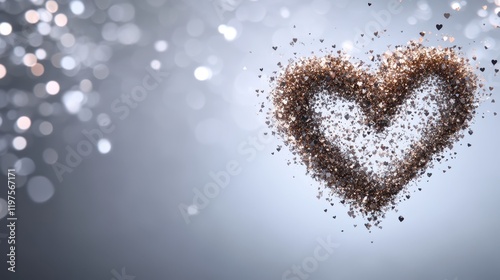 A delicate heart crafted from tiny grains of brown sand, embodying the warmth and simplicity of love on a serene Valentine's Day.