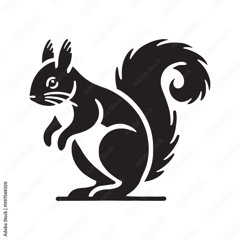 Captivating squirrel silhouette for digital applications - Squirrel black vector
Captivating squirrel silhouette for digital applications - Squirrel black vector