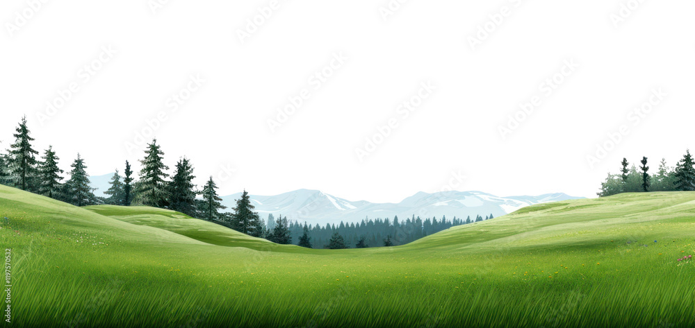 Fototapeta premium PNG Meadow hills landscape nature grassland.