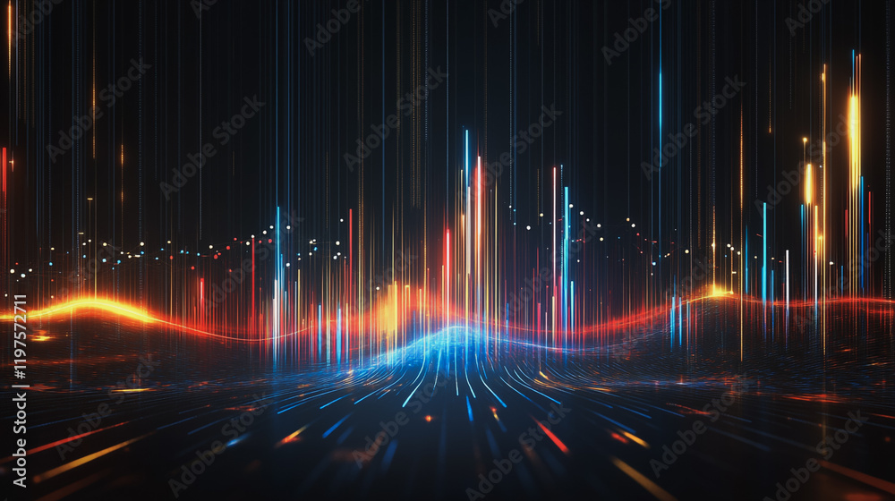 custom made wallpaper toronto digitalAbstract black background with Colorful charts and graphs with statistics to innovative analyze business potential and forecast future development of companies growth.