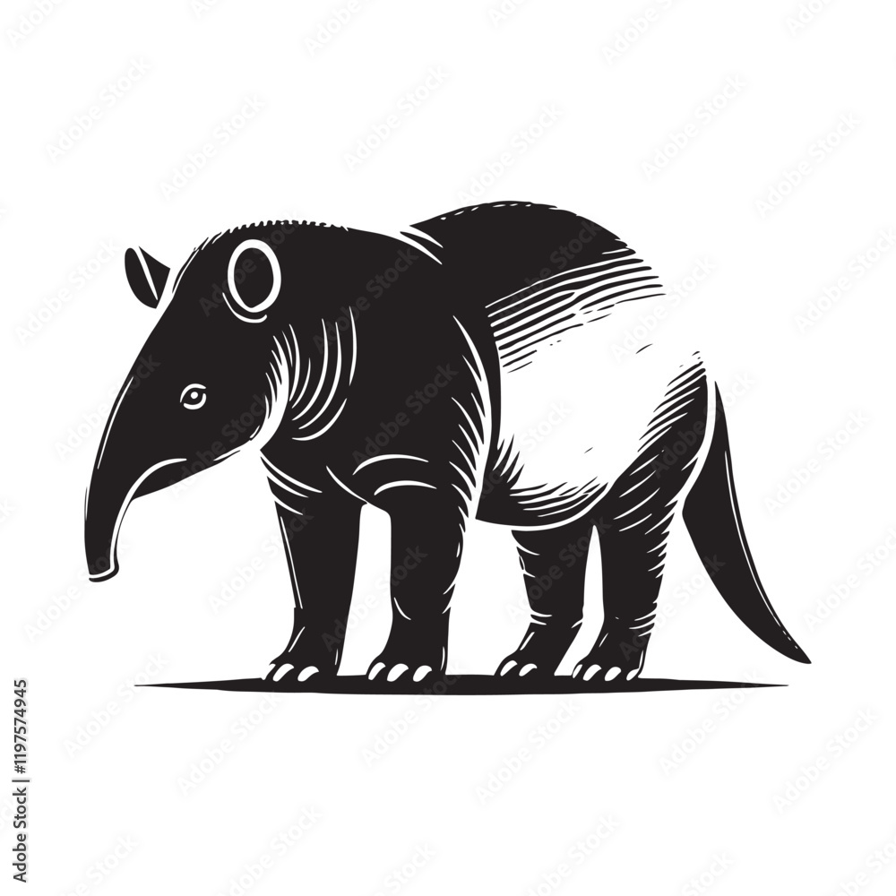 Fototapeta premium Bold takin silhouette for digital and artistic projects - Takin illustration - minimallest takin vector 