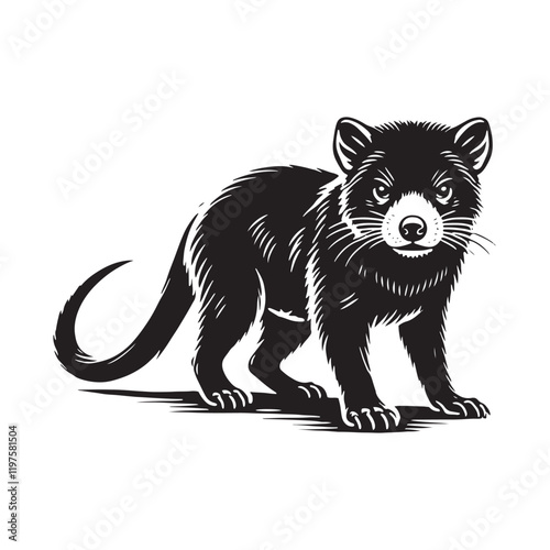 Unique Tasmanian Devil silhouette for versatile creative designs - Tasmanian Devil illustration - minimallest Tasmanian Devil vector
 photo