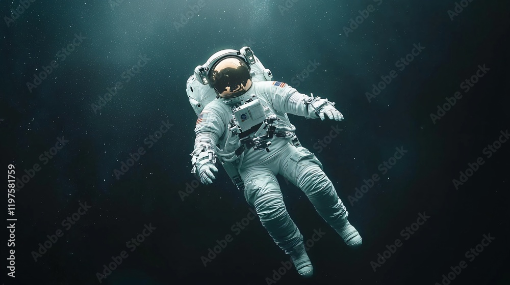 Astronaut in Weightless Pose Capturing Cosmic Views in a Zero Gravity Space Exploration Environment Astronaut in Weightless Pose Capturing Cosmic Views in a Zero Gravity Space Exploration Environment