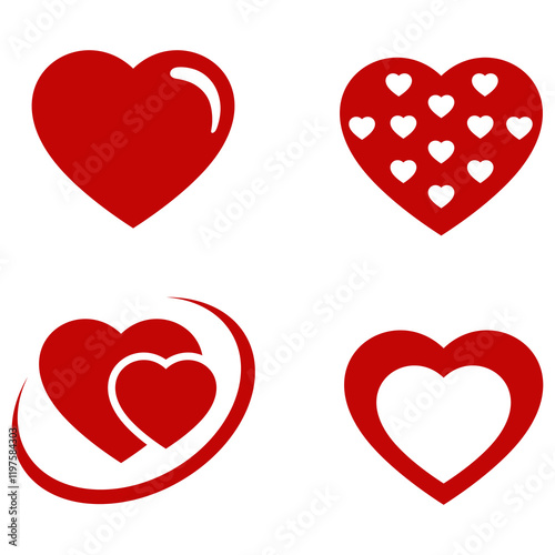 heart vector set icon image,minimalist,modern,and elegant icon design,isolated on white background,can be for decoration,sign icon