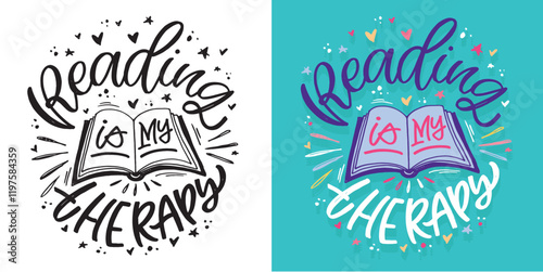 Cute hand drawn doodle lettering quote about books and reading. Lettering for t-shirt design, mug print, bag print, clothes fashion. 100% hand drawn vector image.
