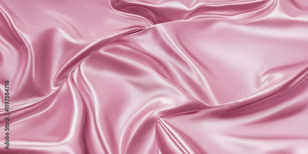 Fototapeta premium Pink Satin Fabric Close Up