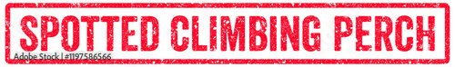 Spotted Climbing Perch Stamp Transparent Seal, Red Grunge Spotted Climbing Perch Word Rubber Stamp Seal