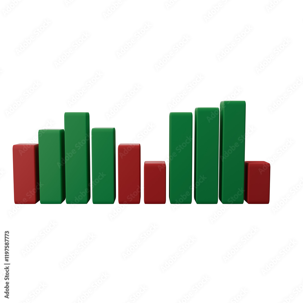 3d render of icon stock market candle stick pattern and hand 3d render of icon stock market candle stick pattern and hand