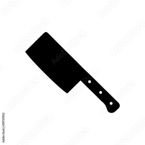 Black meat cleaver silhouette icon vector illustration design on white background.