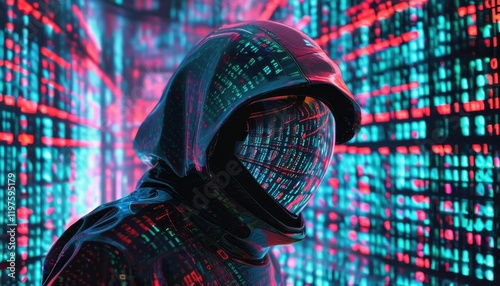 Mysterious Hacker in a Digital Matrix  