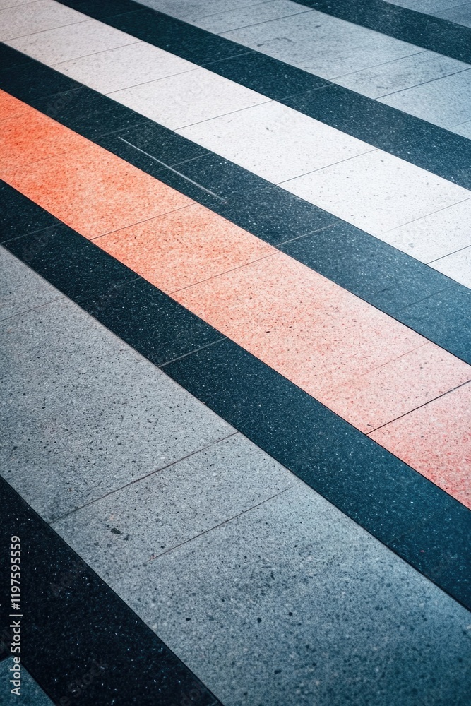 Fototapeta premium Crosswalk with red and white stripes
