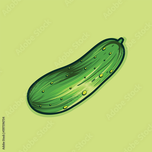 pickle green vegetable illustration design