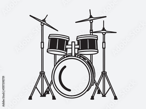 Drum silhouette vector art Illustration file