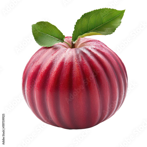 Vibrant balsam apple with textured skin and green leaves isolated against a clean transparent background, Balsam apple isolated on transparent background photo