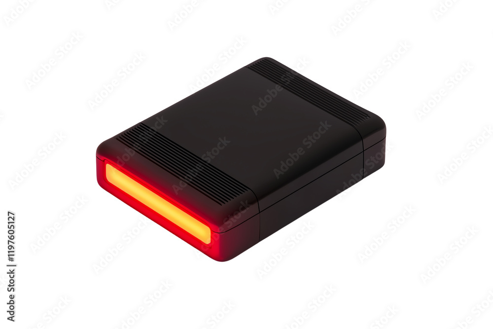 A compact device featuring a glowing red light, designed for functionality and modern aesthetics. A compact device featuring a glowing red light, designed for functionality and modern aesthetics.