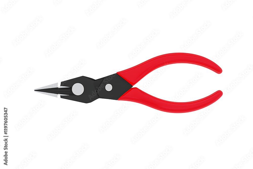 Red-handled pliers with pointed tips, designed for precision tasks in various applications. Red-handled pliers with pointed tips, designed for precision tasks in various applications.