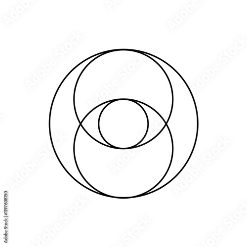 Vesica Piscis Geometric Symbol with Intersecting Circles