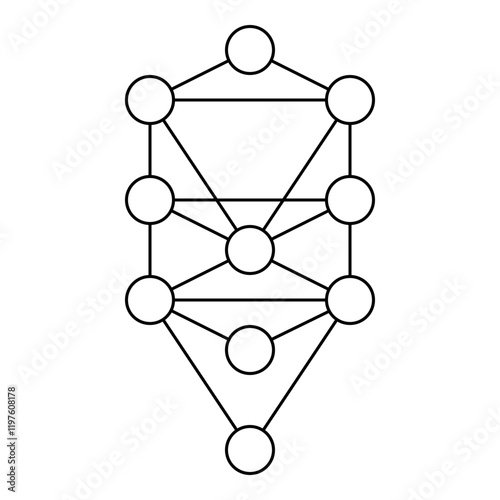 Tree of Life Kabbalistic Symbol with Geometric Design