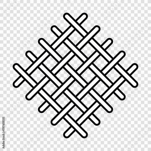 Interlacing Threads Fabric Pattern in Outline Style