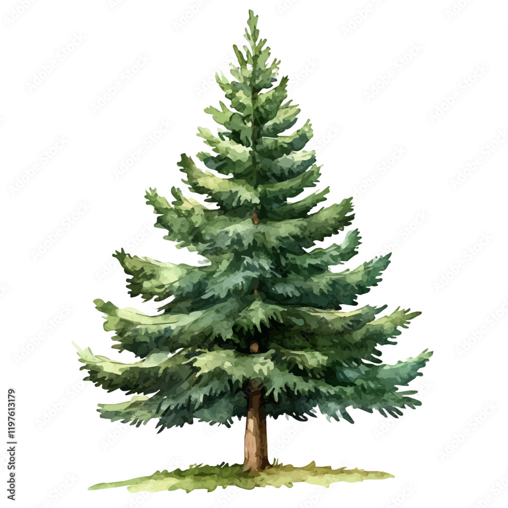 A watercolor drawing of a pine tree, isolated on a white background. Pine tree vector.
A watercolor drawing of a pine tree, isolated on a white background. Pine tree vector.