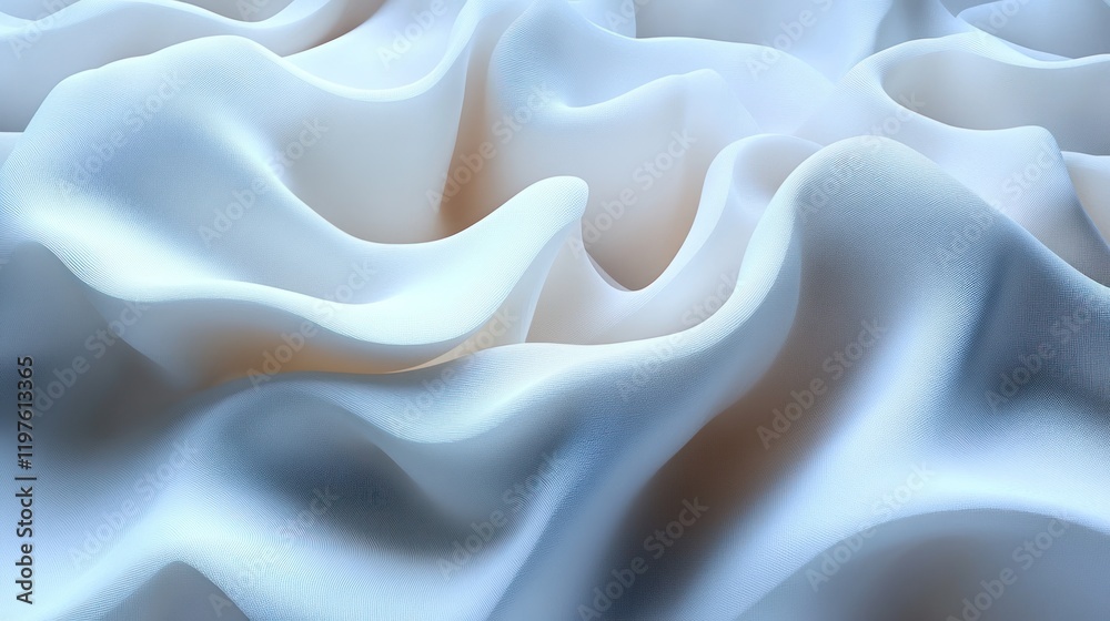 Obraz premium Soft, flowing fabric texture in gentle waves, creating a serene and calming atmosphere