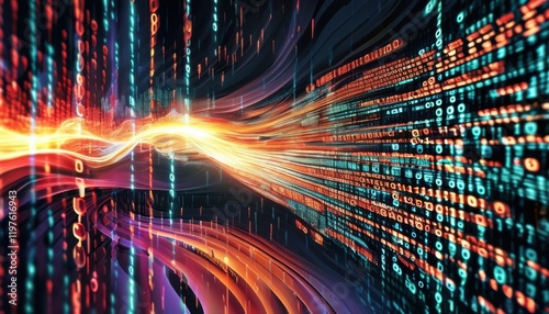 AI Data Stream Tunnel in Cyberspace  