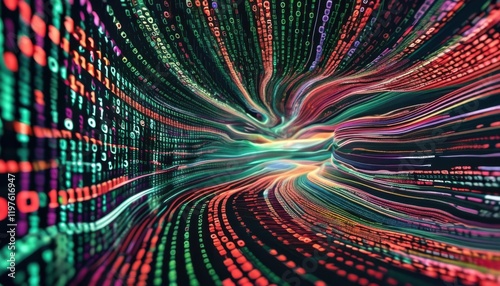 AI Data Stream Tunnel in Cyberspace  