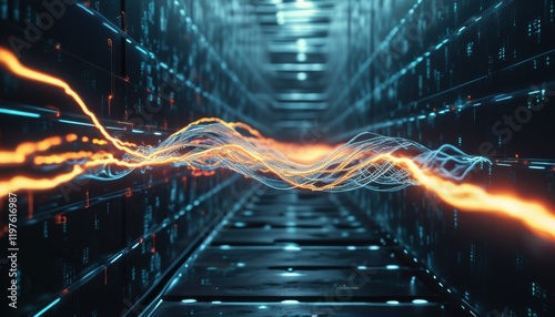 AI Data Stream Tunnel in Cyberspace  