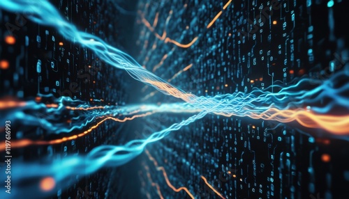 AI Data Stream Tunnel in Cyberspace  