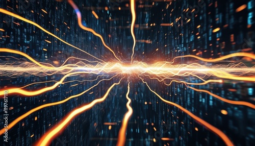 AI Data Stream Tunnel in Cyberspace  