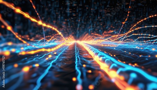 AI Data Stream Tunnel in Cyberspace  