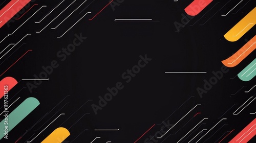 overlay and illusion concept. Abstract colorful lines on a dark background create a dynamic, modern design element.