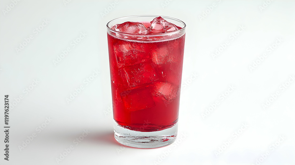A chilled glass of cranberry juice with no garnish, placed on a plain white background, emphasizing the deep red color of the drink A chilled glass of cranberry juice with no garnish, placed on a plain white background, emphasizing the deep red color of the drink