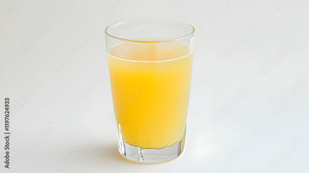 A clear glass of fresh apple juice with light yellow tones, placed on a plain white background with no distractions, highlighting the drink A clear glass of fresh apple juice with light yellow tones, placed on a plain white background with no distractions, highlighting the drink