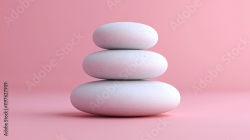 Three white stones are stacked on top of each other