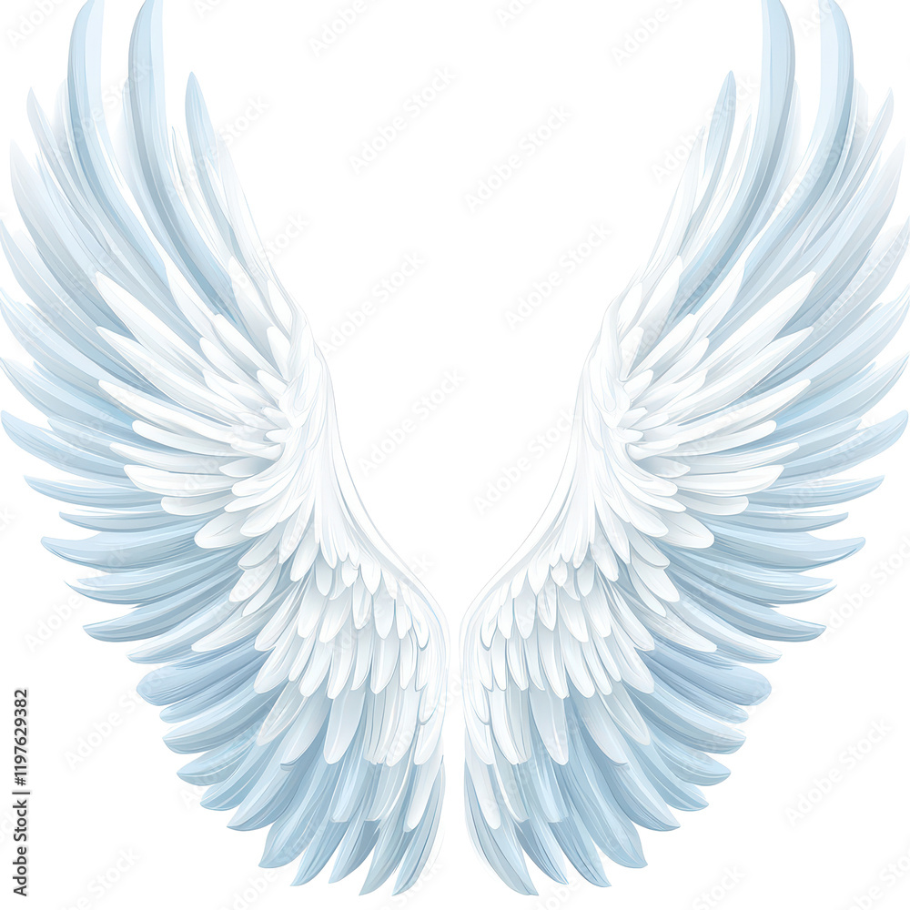 Fototapeta premium Elegant blue and Png angel wings clipart for creative projects and designs, art wings angel wings clipart vector clip art free, transparent background.