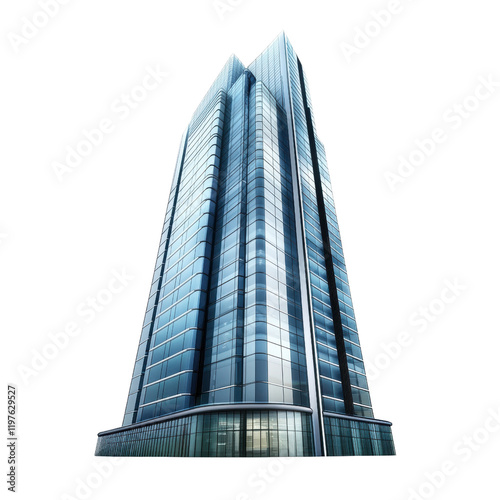 Modern Glass Skyscraper: A striking image of a modern glass skyscraper, reflecting the city skyline.  The building's sleek design and towering height evoke a sense of ambition and progress.