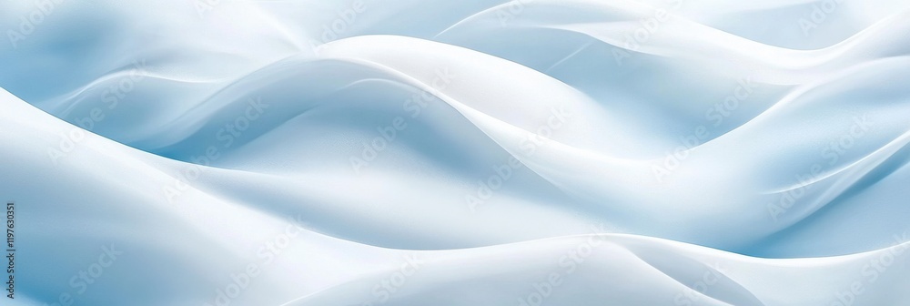 Abstract white fabric waves creating a flowing texture in soft light Abstract white fabric waves creating a flowing texture in soft light