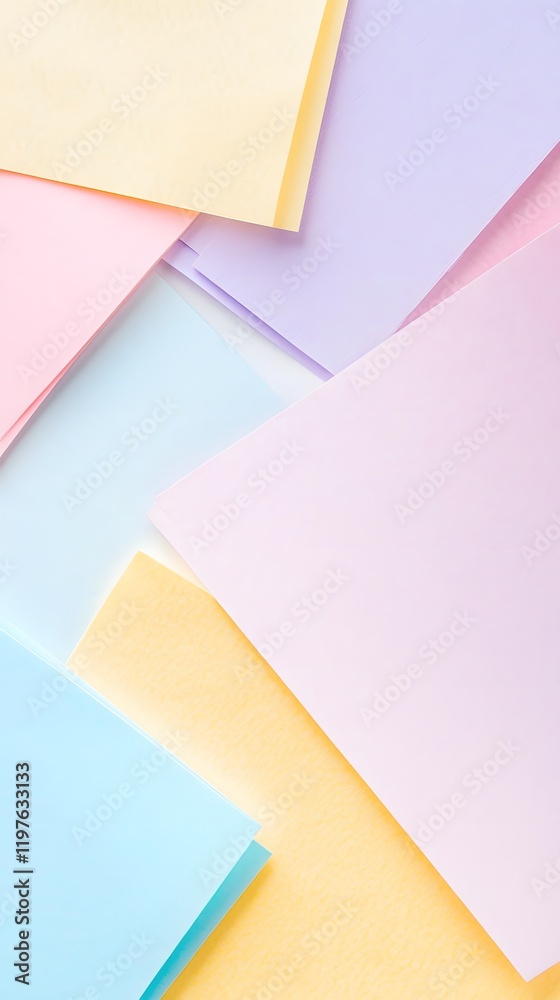 Pastel Colored Papers Arranged In An Abstract Design Pastel Colored Papers Arranged In An Abstract Design