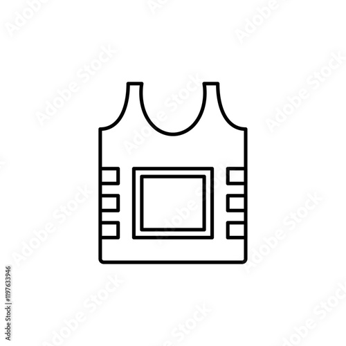 Bulletproof vest icon in liner stroke style