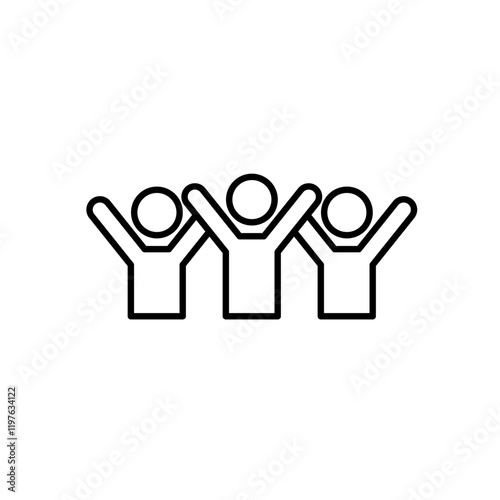 celebration icon in liner stroke style