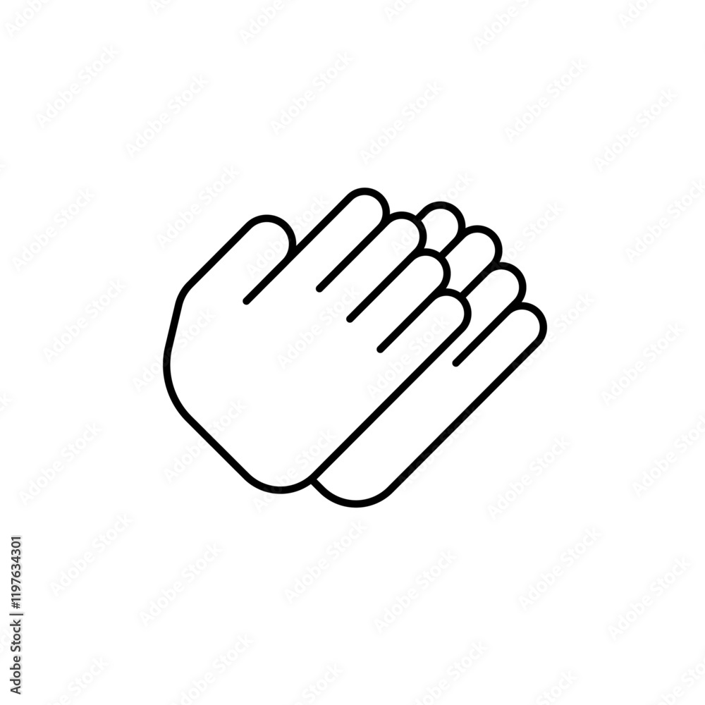 Clapping hands icon in liner stroke style Clapping hands icon in liner stroke style