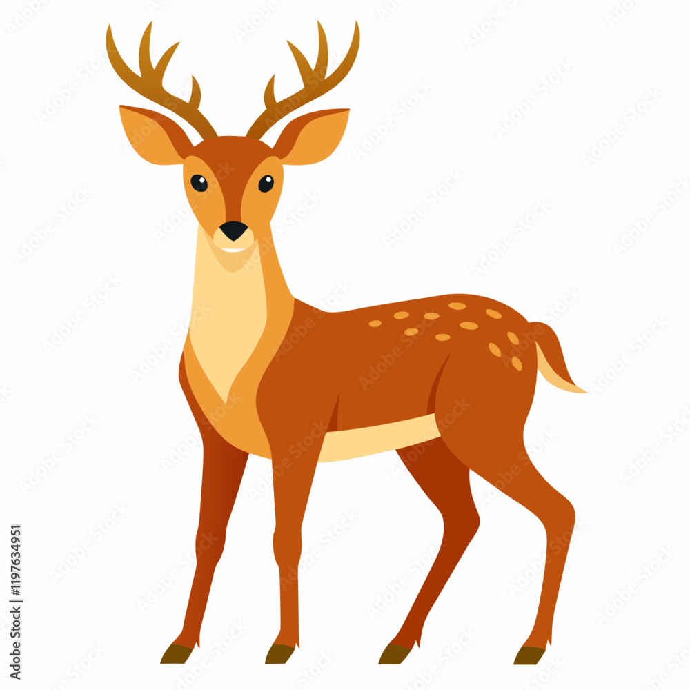 Fototapeta premium illustration of a cartoon deer