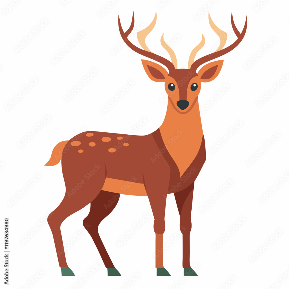 Fototapeta premium illustration of a cartoon deer