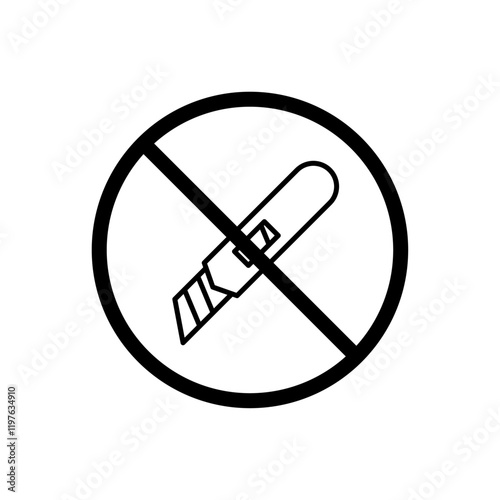 Do not cut sign vector in black colors