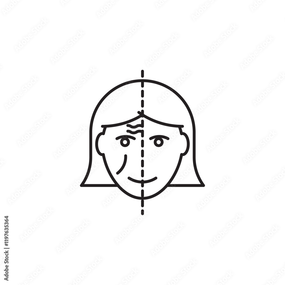 Facelifting procedure icon in liner stroke style Facelifting procedure icon in liner stroke style