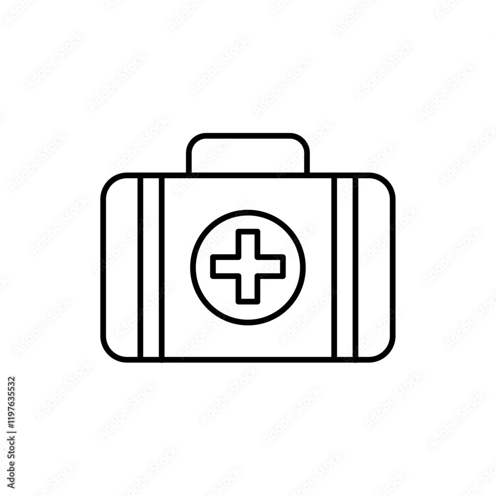 First aid box icon in liner stroke style First aid box icon in liner stroke style