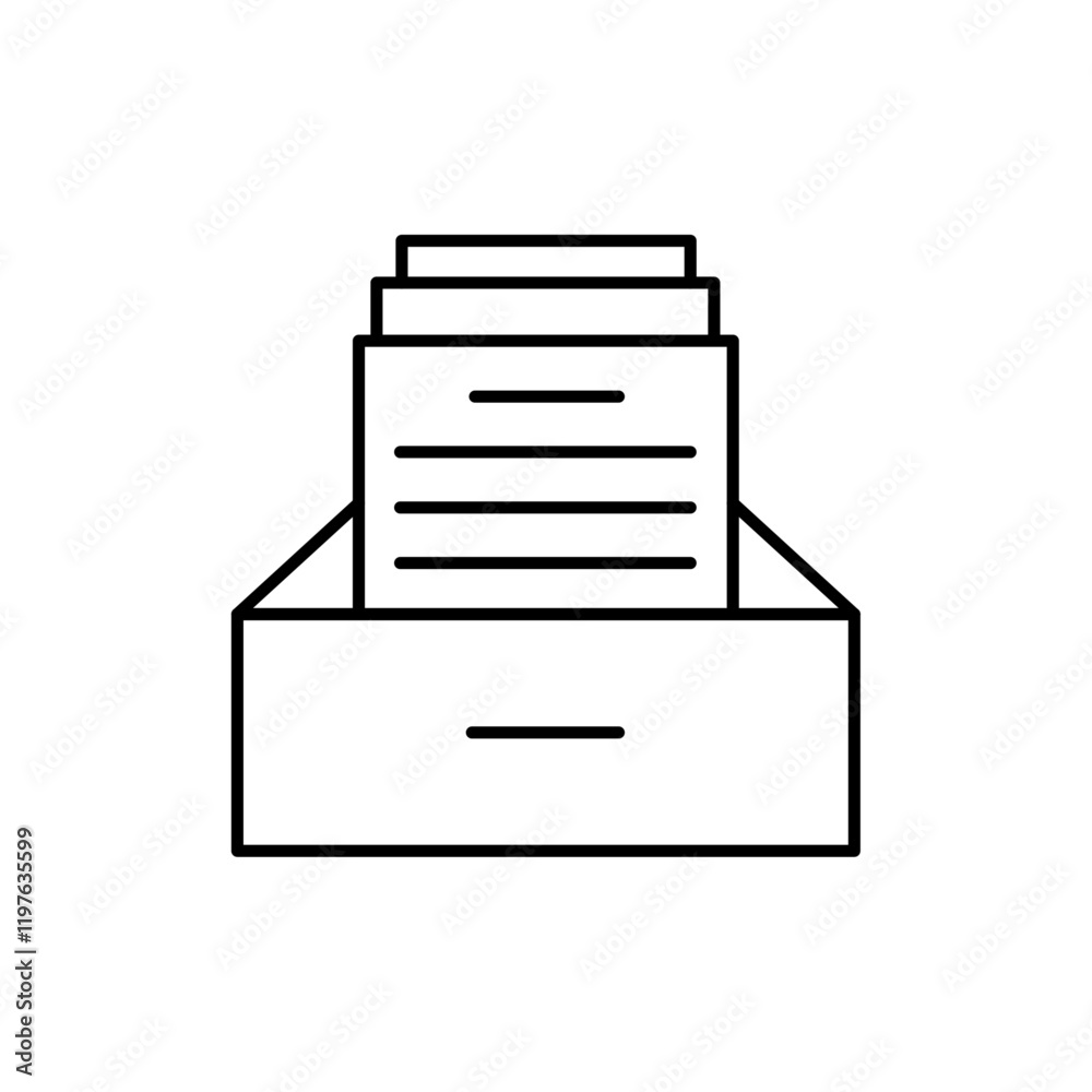 Folder box icon in liner stroke style Folder box icon in liner stroke style