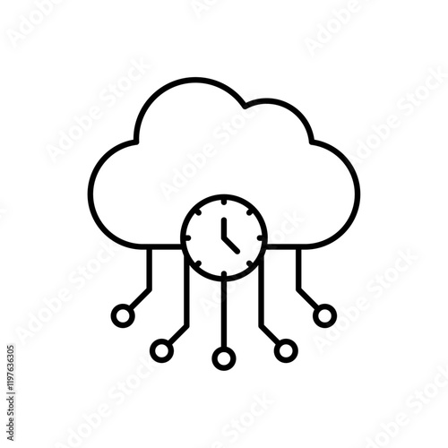 High server uptime icon in liner stroke style